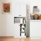 Kitchen Pantry Storage Cabinet with Microwave Stand and Open Shelves-White